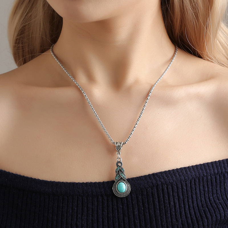 Azure Crystal Pendant Set